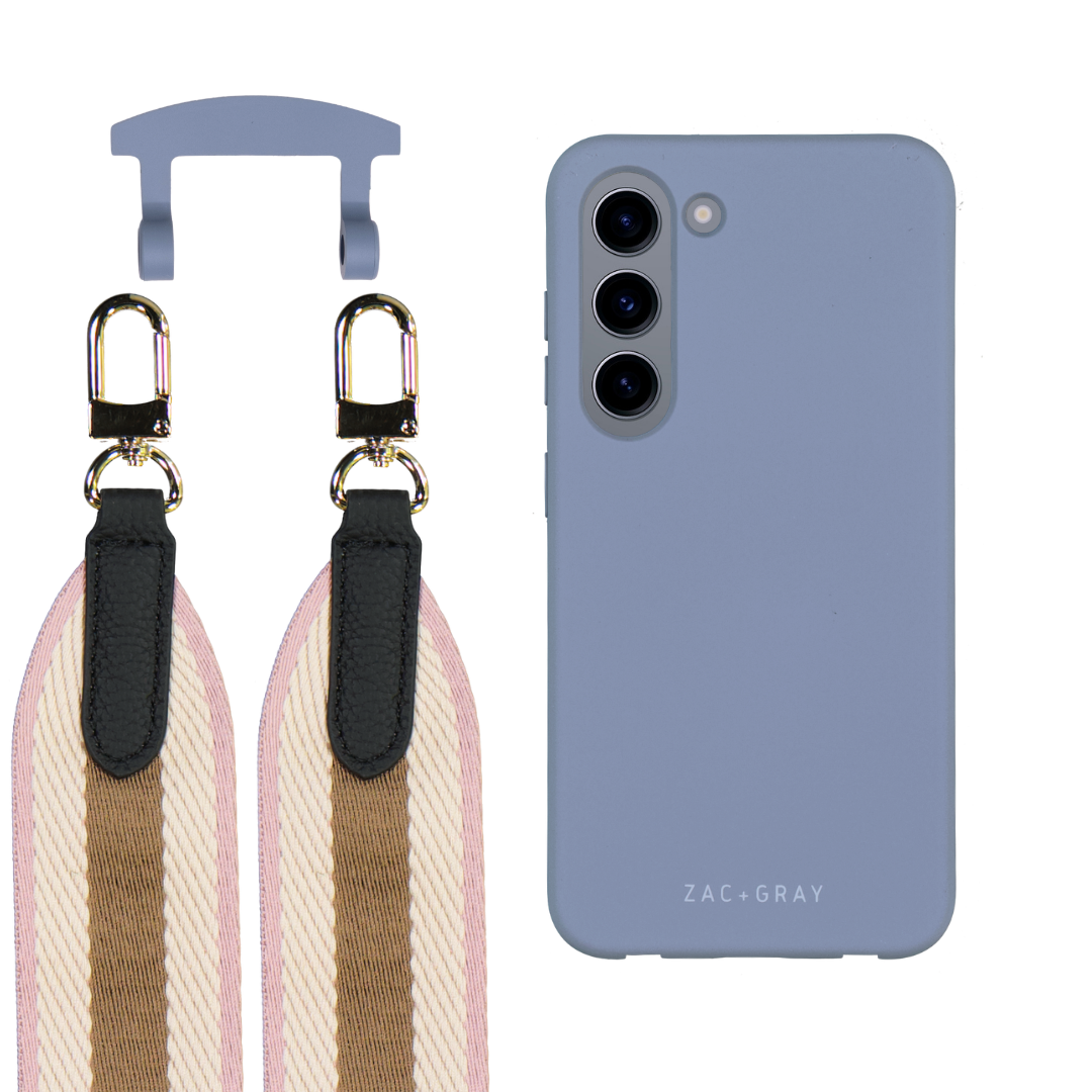 Samsung S23 BLUE FOG CASE + PATTERNED STRAP
