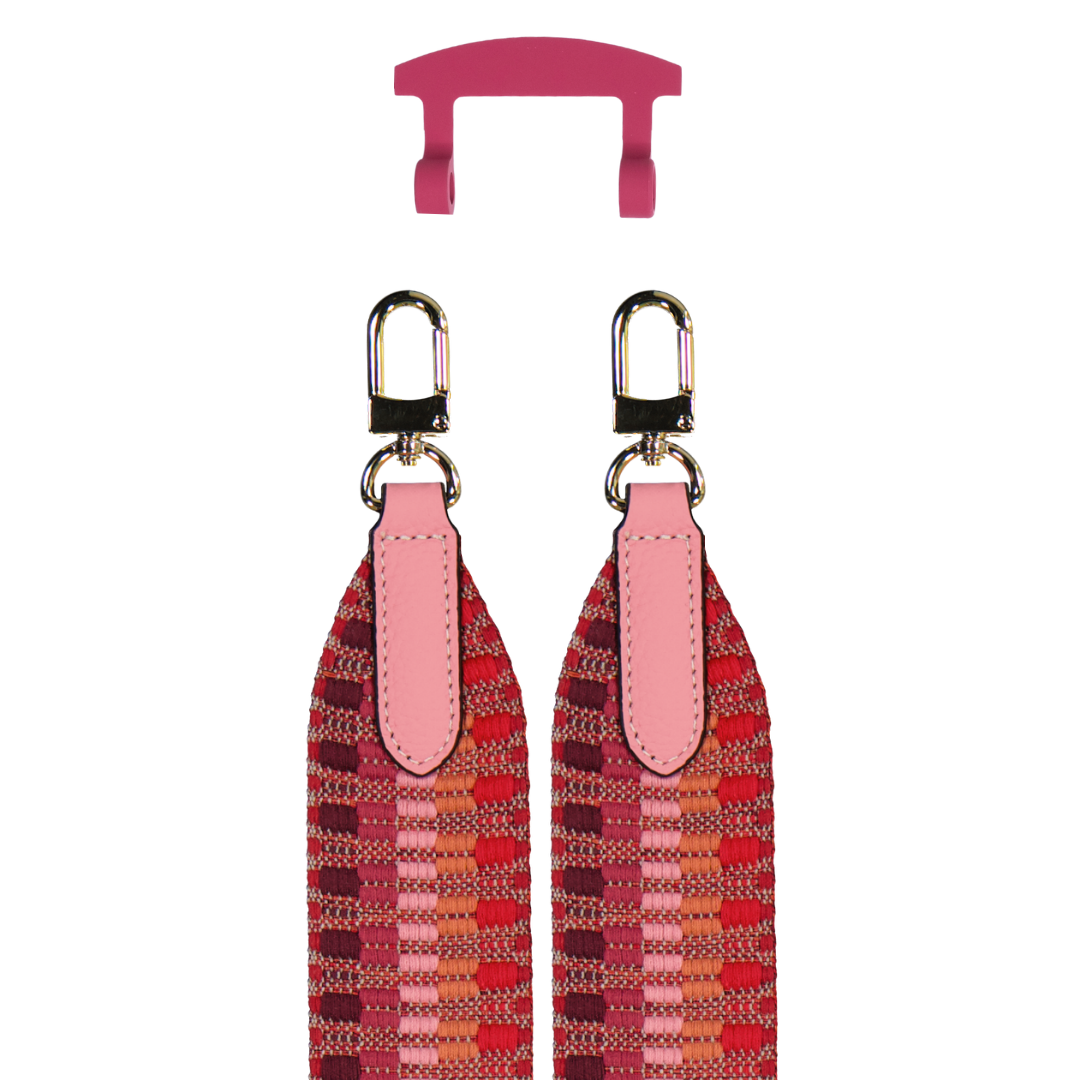PATTERNED STRAP + RASPBERRY RED HOOK