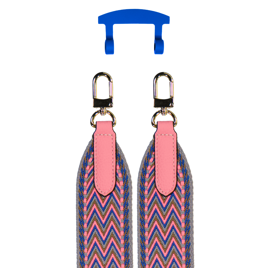 PATTERNED STRAP + COBALT BLUE HOOK