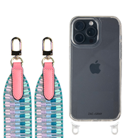 iPhone 16 Pro CRYSTAL CLEAR TRANSPARENT CASE + PATTERNED STRAP