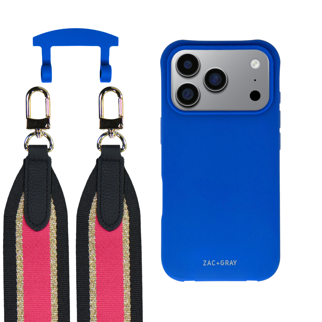 iPhone 17 Pro COBALT BLUE CASE + PATTERNED STRAP