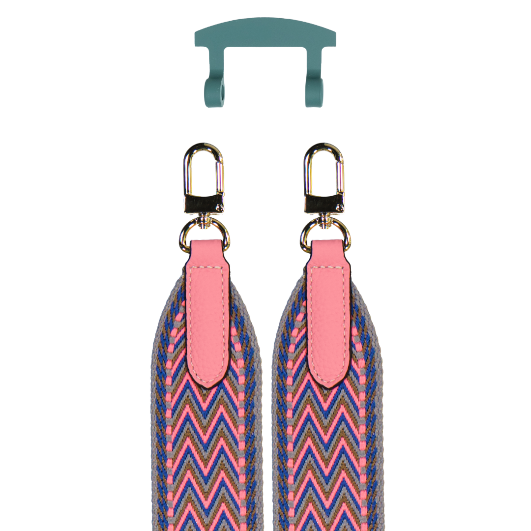 PATTERNED STRAP + TIDAL TEAL HOOK