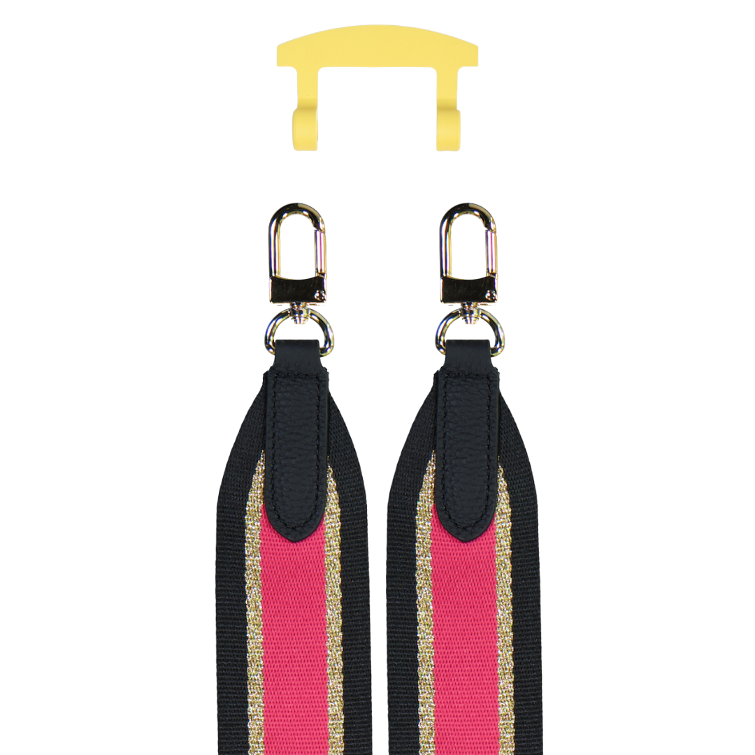 PATTERNED STRAP + SUNSHINE YELLOW HOOK