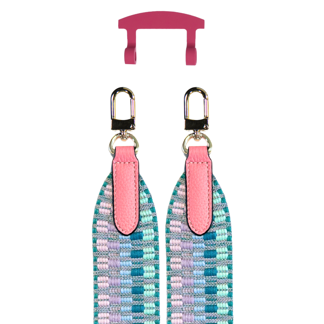 PATTERNED STRAP + RASPBERRY RED HOOK