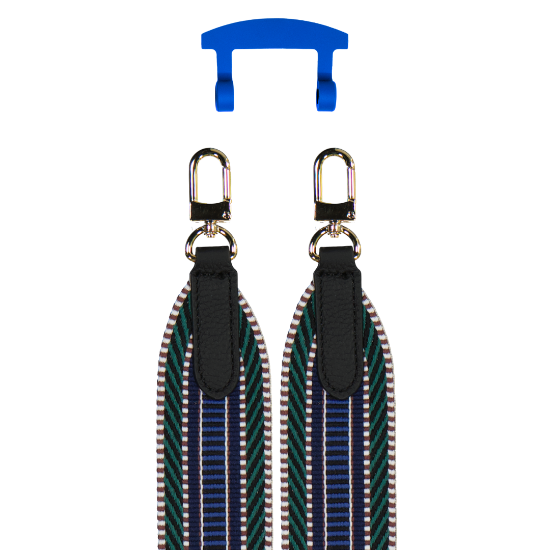 PATTERNED STRAP + COBALT BLUE HOOK