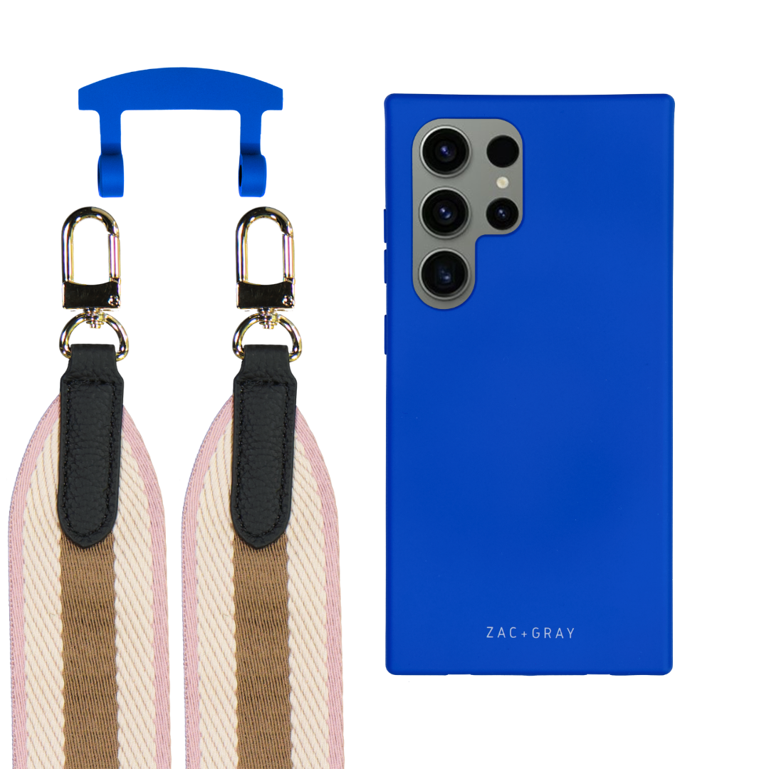 Samsung S25 Ultra COBALT BLUE CASE + PATTERNED STRAP