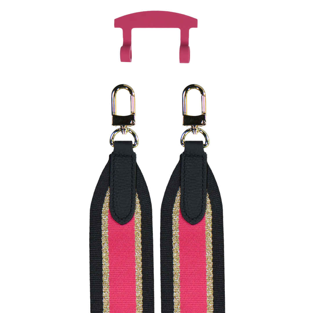 PATTERNED STRAP + RASPBERRY RED HOOK
