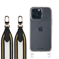 iPhone 16 Pro CRYSTAL CLEAR TRANSPARENT CASE + PATTERNED STRAP