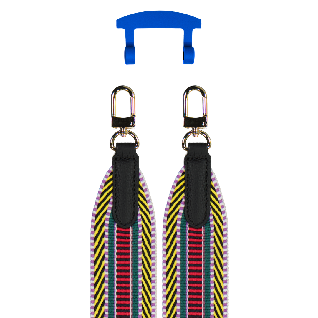 PATTERNED STRAP + COBALT BLUE HOOK