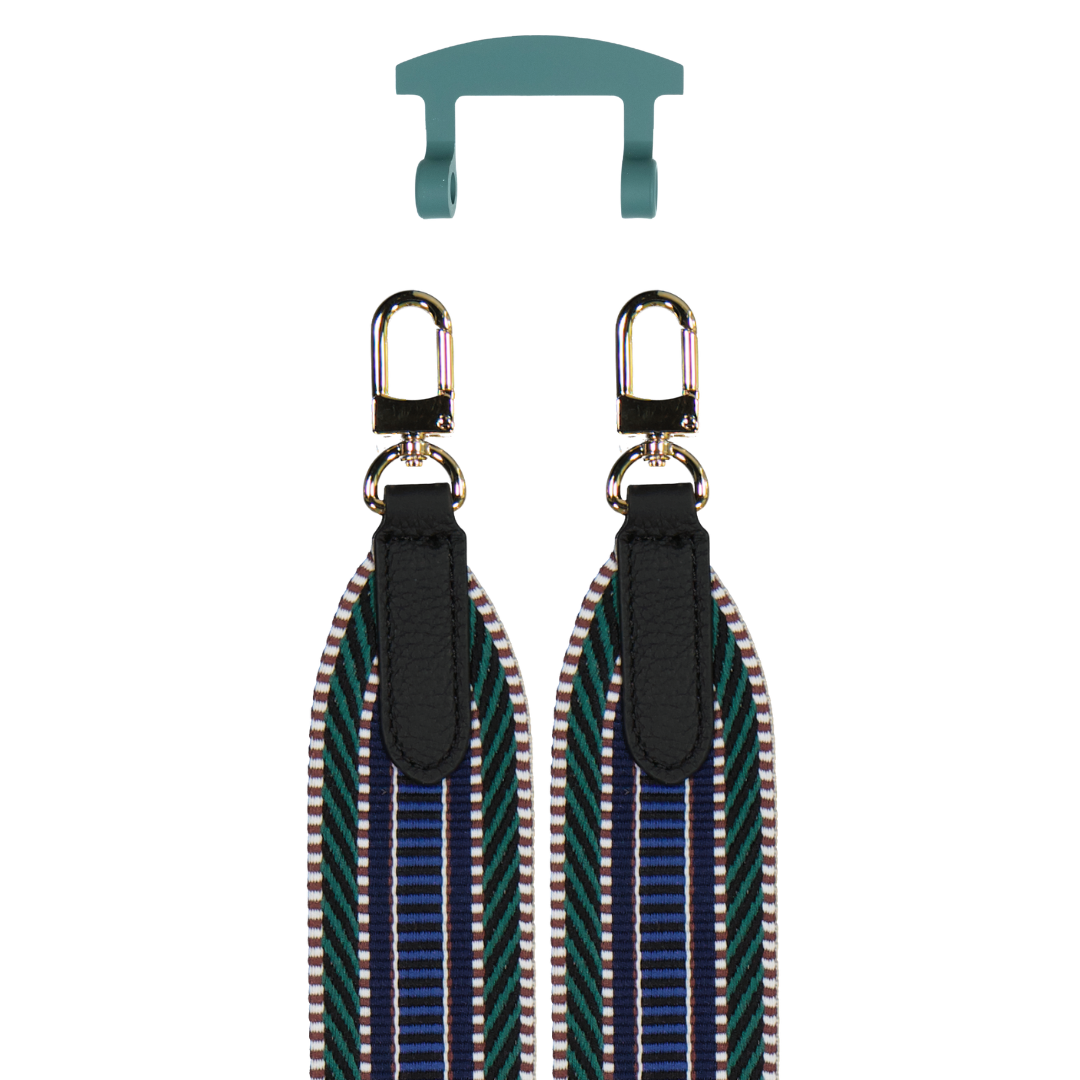 PATTERNED STRAP + TIDAL TEAL HOOK