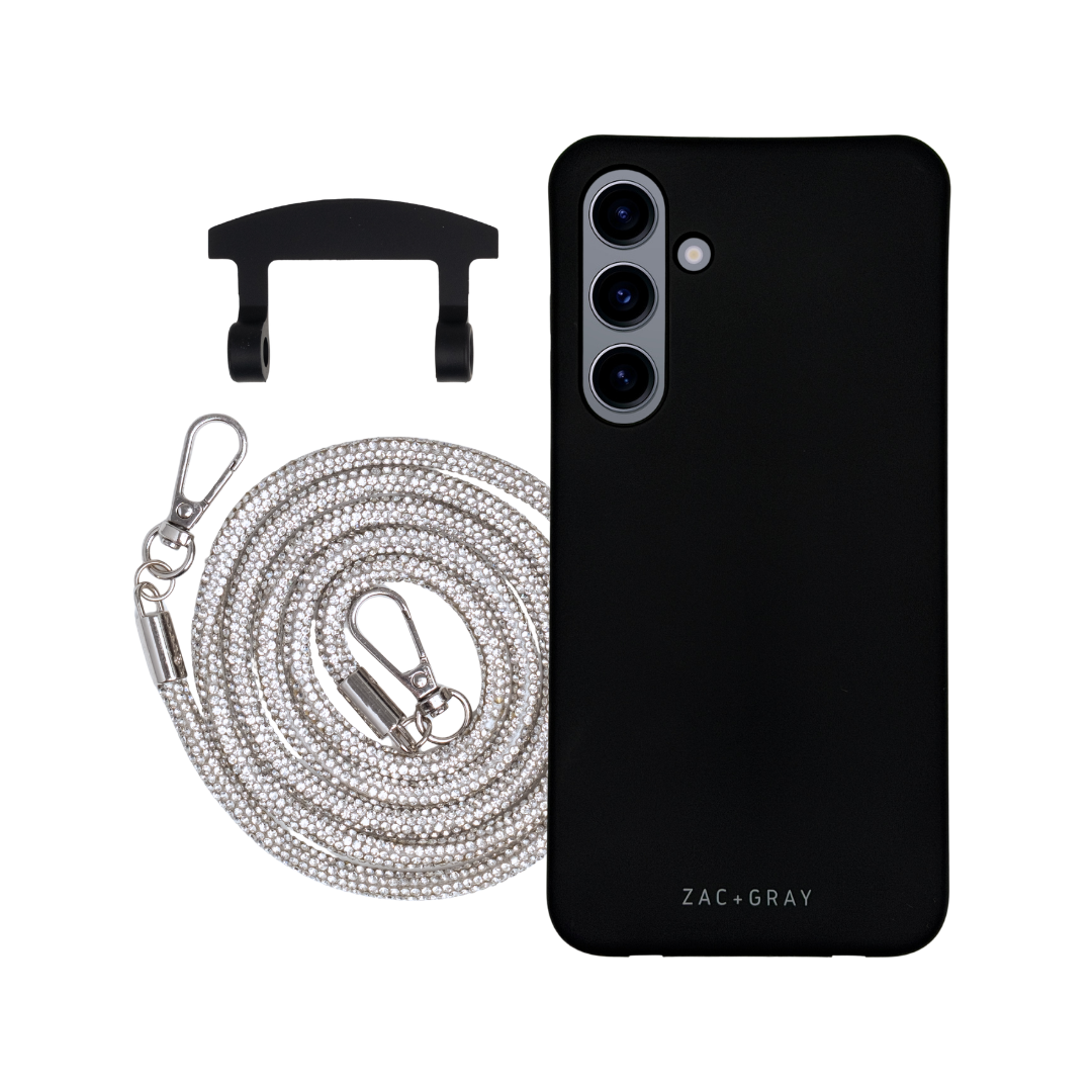 Samsung S24 MIDNIGHT BLACK CASE + CRYSTAL CORD