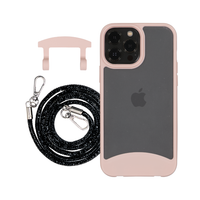 iPhone 12 and 12 Pro FROSTED ROSÉ PINK CASE + CRYSTAL CORD
