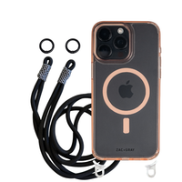 iPhone 16 Plus POWDER PINK TRANSPARENT CASE + KNOTTED CORD
