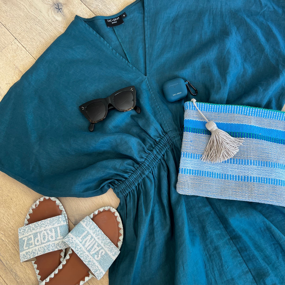 EMMA LINEN MIDI DRESS