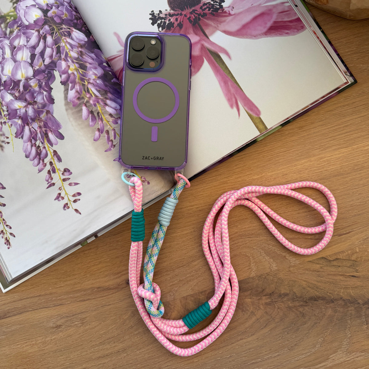 LAVENDER CROSSBODY PHONE CASES WITH RINGS