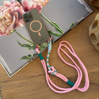 POWDER PINK CROSSBODY PHONE CASES WITH RINGS
