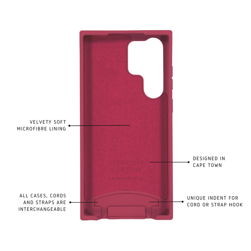 a diagram of a red case for a cell phone