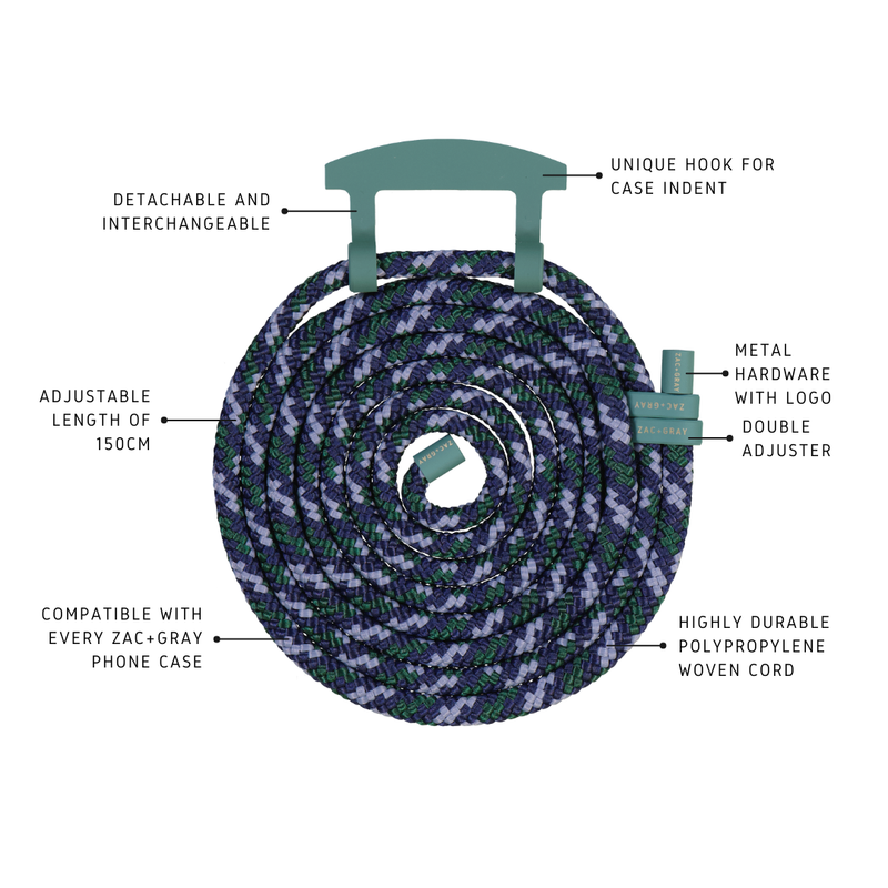 a diagram of a blue and white rope