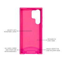 the parts of a pink case for a cell phone