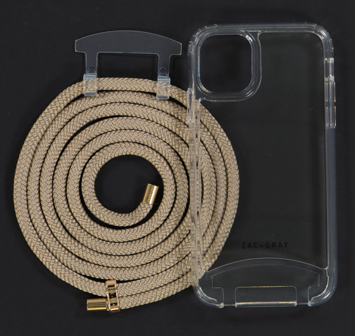 iPhone 11 Pro Max TRANSPARENT CASE + BEACH BRONZE CORD