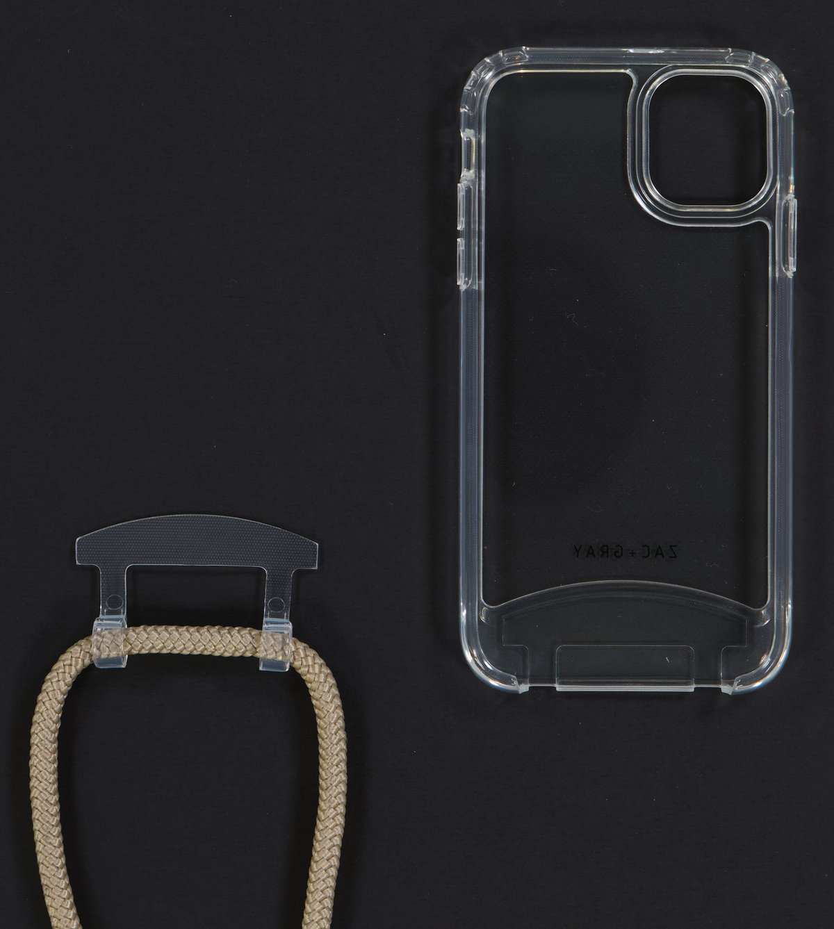 iPhone 11 Pro Max TRANSPARENT CASE + BEACH BRONZE CORD