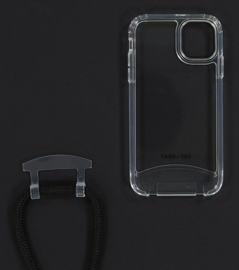 iPhone 11 Pro Max TRANSPARENT CASE + MIDNIGHT BLACK CORD