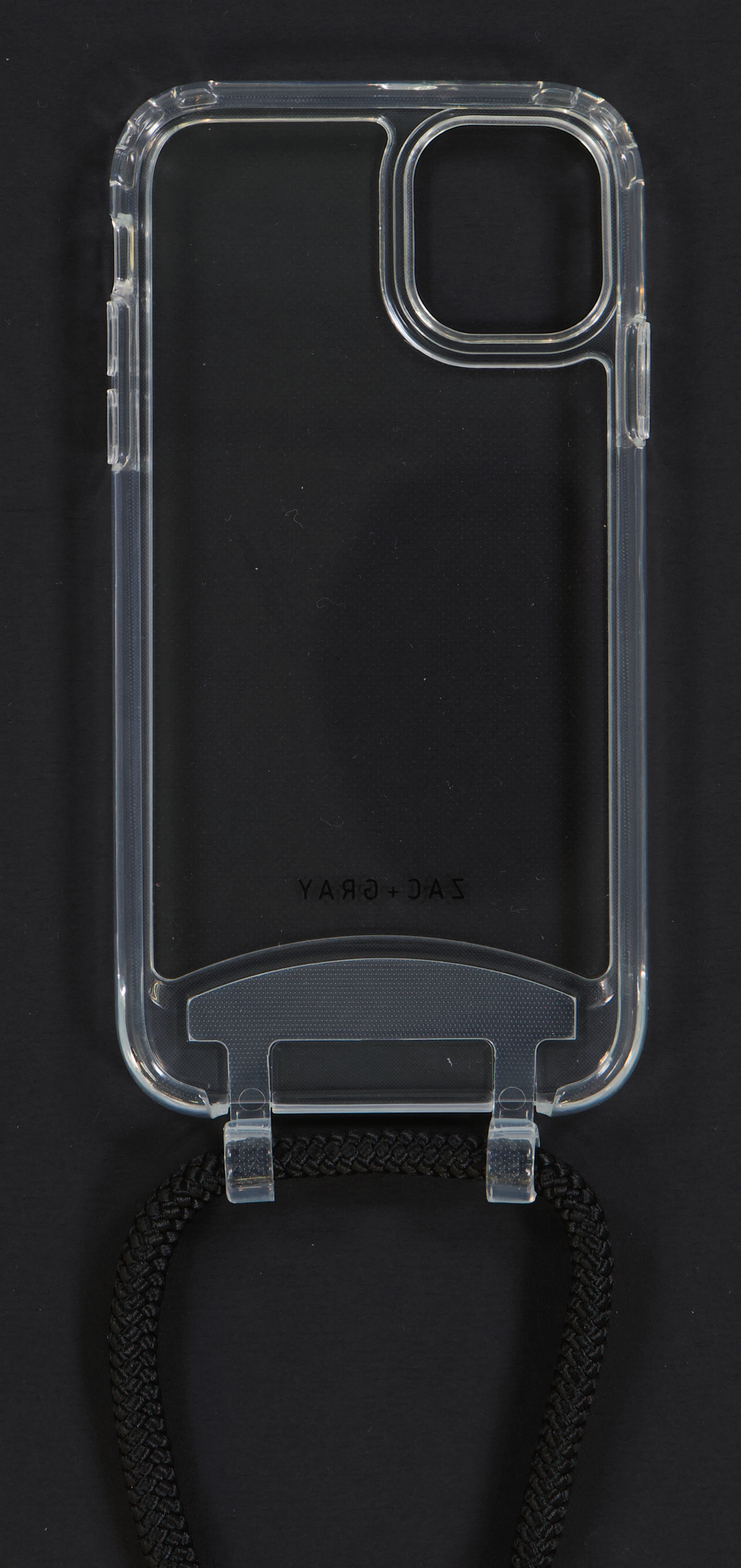 iPhone 11 Pro Max TRANSPARENT CASE + MIDNIGHT BLACK CORD