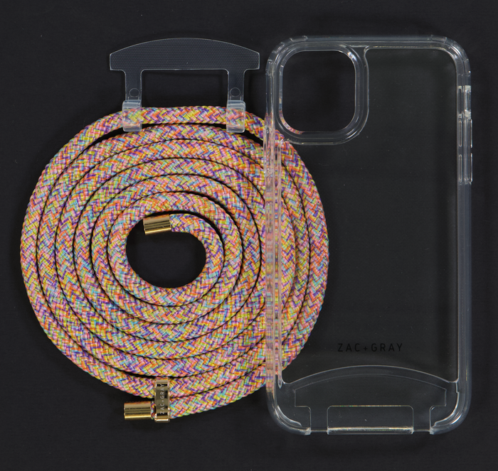 iPhone 11 Pro Max TRANSPARENT CASE + RAINBOW CORD