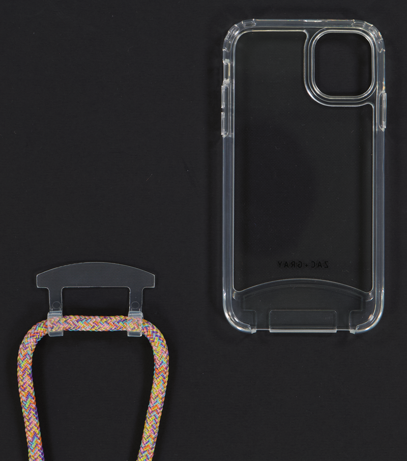 iPhone 11 TRANSPARENT CASE + RAINBOW CORD