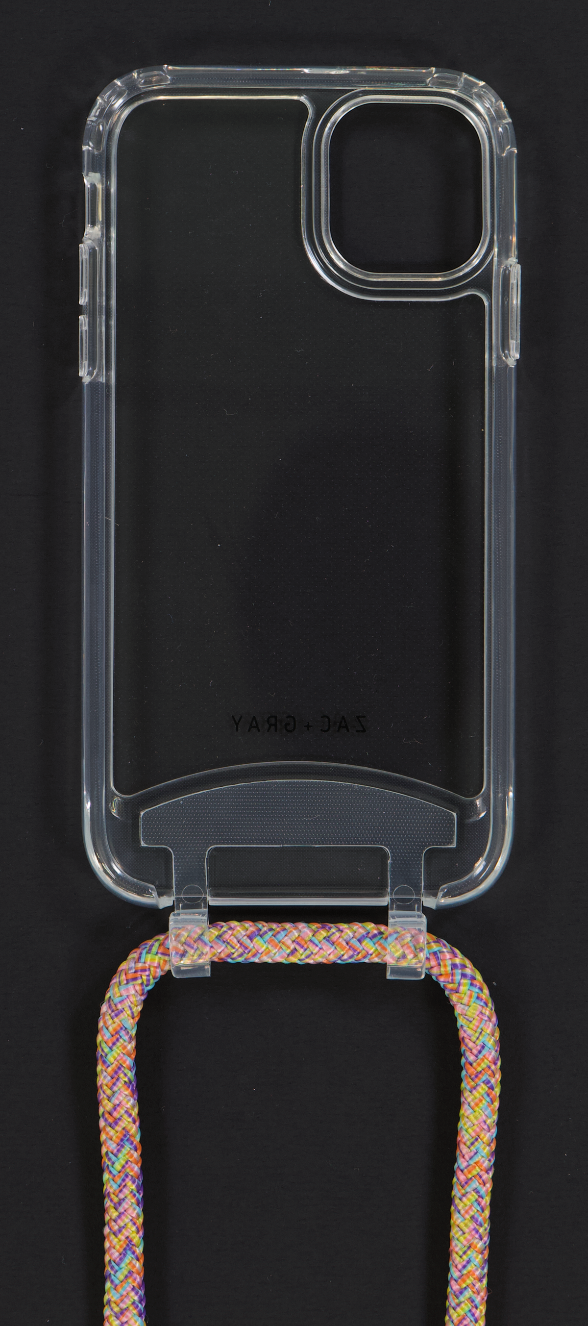 iPhone 11 Pro Max TRANSPARENT CASE + RAINBOW CORD