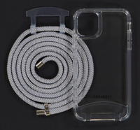 iPhone 11 Pro TRANSPARENT CASE + SILVER STORM CORD