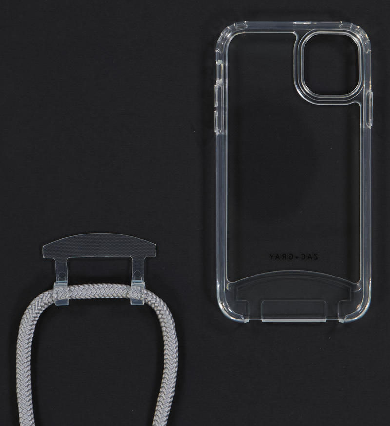 iPhone 11 Pro Max TRANSPARENT CASE + SILVER STORM CORD