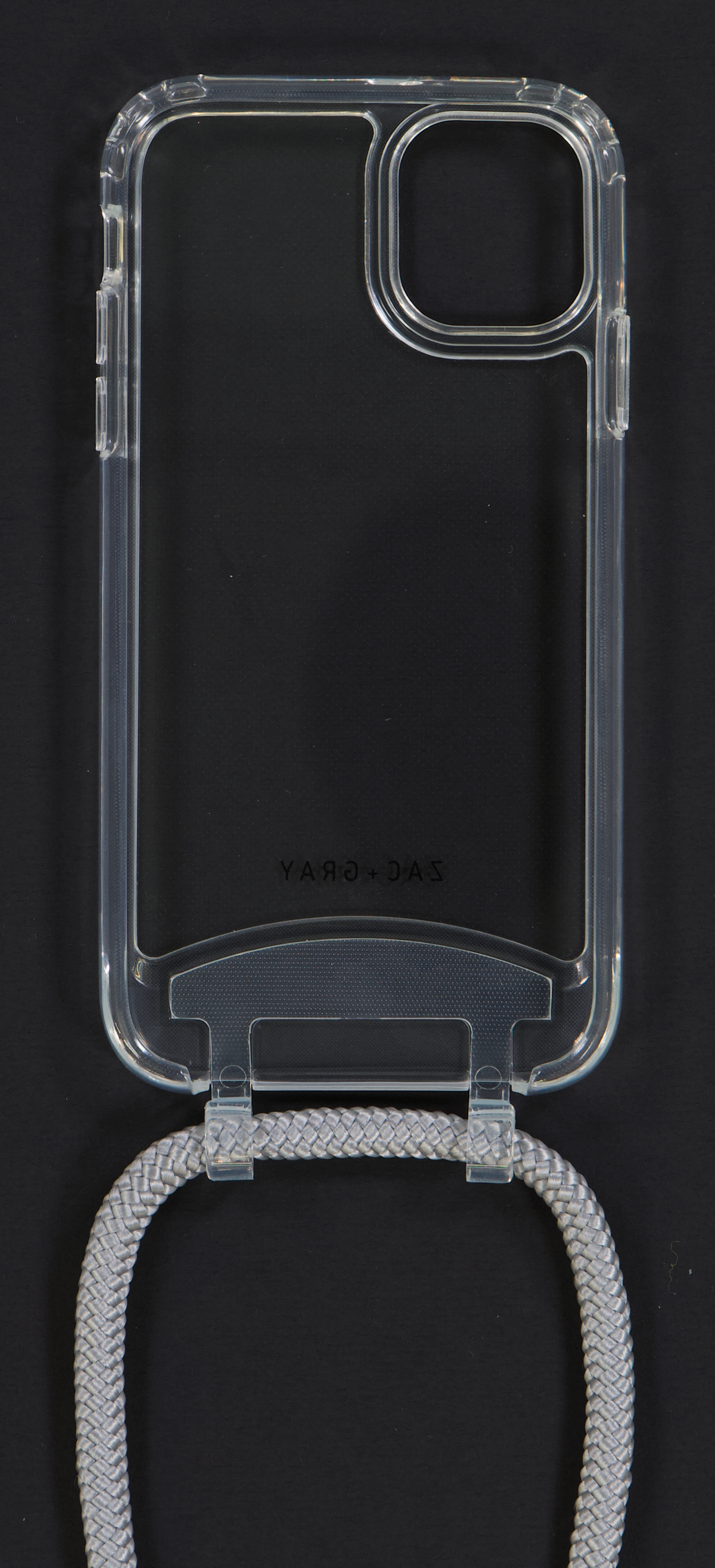 iPhone 11 Pro Max TRANSPARENT CASE + SILVER STORM CORD