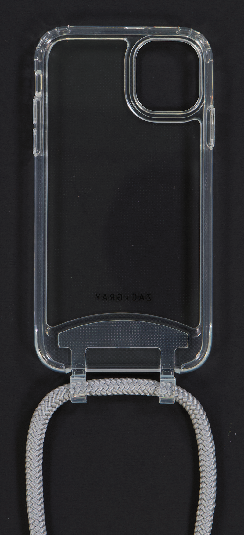iPhone 11 Pro Max TRANSPARENT CASE + SILVER STORM CORD