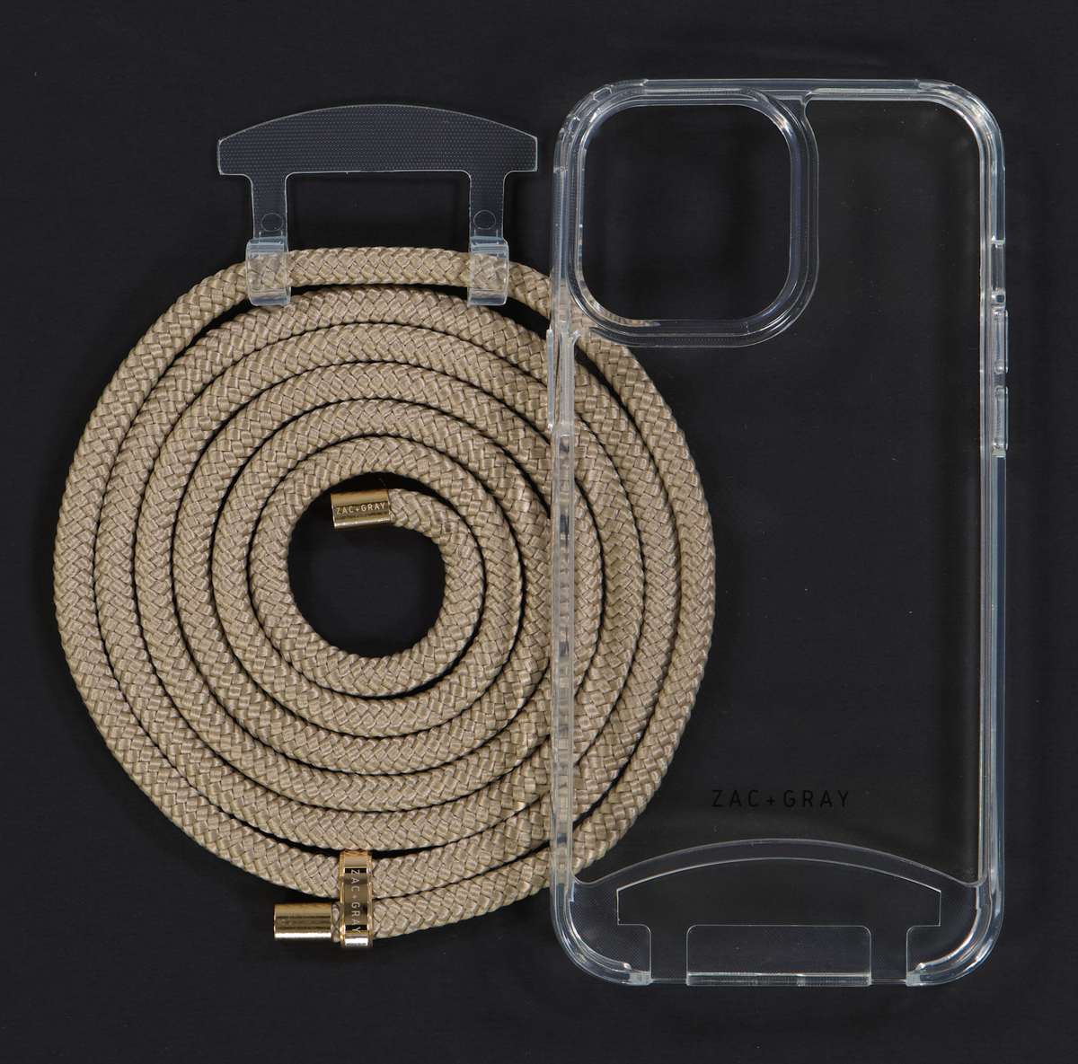 iPhone 12 Pro Max TRANSPARENT CASE + BEACH BRONZE CORD