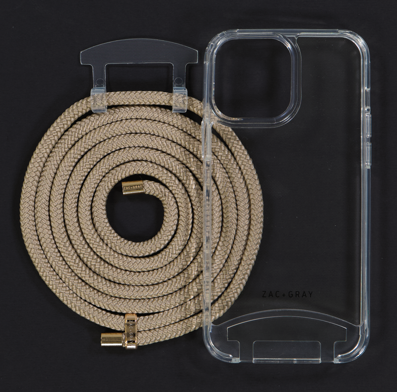 iPhone 12 Pro Max TRANSPARENT CASE + BEACH BRONZE CORD
