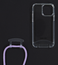 iPhone 12 and iPhone 12 Pro TRANSPARENT CASE + LAVENDER CORD