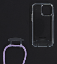 iPhone 13 Mini TRANSPARENT CASE + LAVENDER CORD