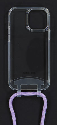 iPhone 13 Mini TRANSPARENT CASE + LAVENDER CORD