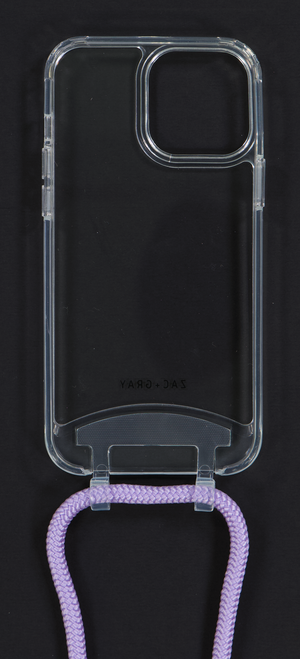 iPhone 13 Pro TRANSPARENT CASE + LAVENDER CORD