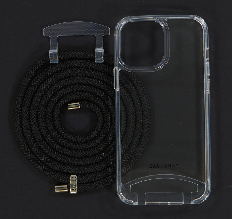 iPhone 14 TRANSPARENT CASE + MIDNIGHT BLACK CORD