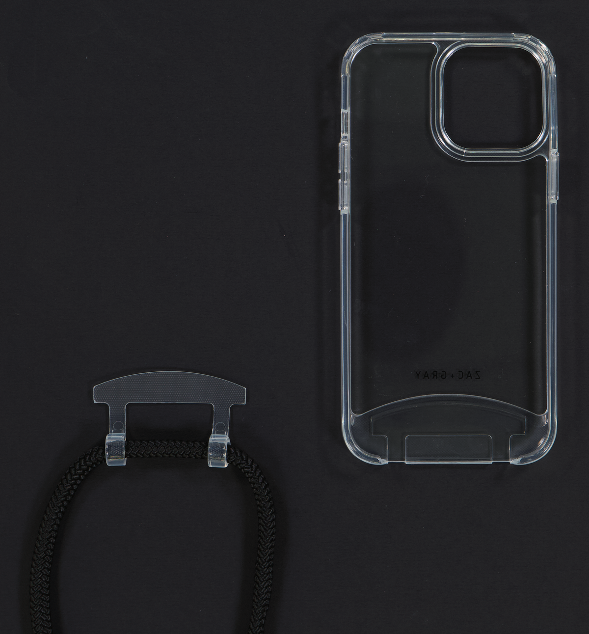 iPhone 13 Pro Max TRANSPARENT CASE + MIDNIGHT BLACK CORD