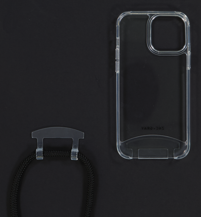 iPhone 13 Pro Max TRANSPARENT CASE + MIDNIGHT BLACK CORD