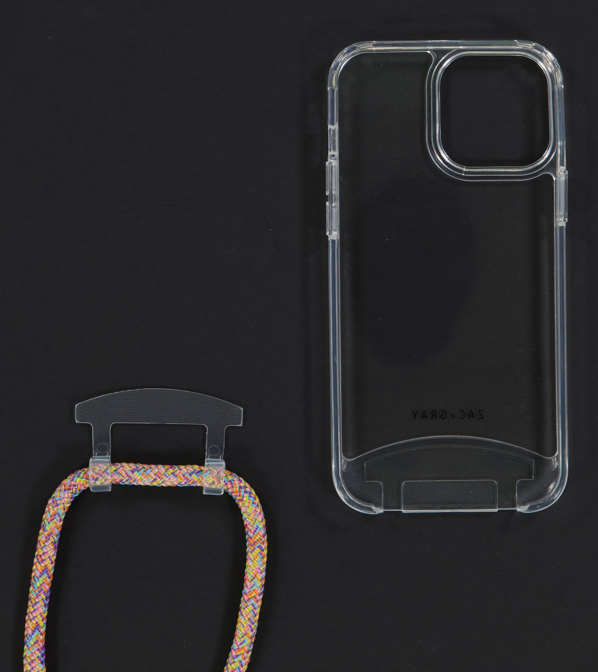 iPhone 13 Mini TRANSPARENT CASE + RAINBOW CORD