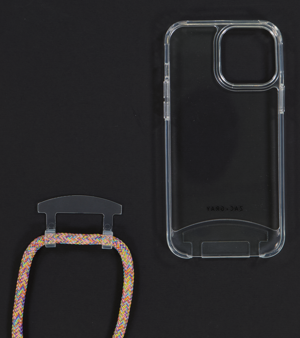 iPhone 13 Pro TRANSPARENT CASE + RAINBOW CORD
