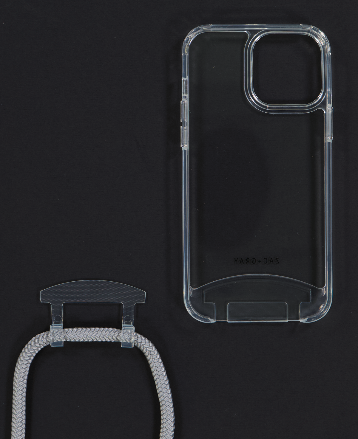 iPhone 14 TRANSPARENT CASE + SILVER STORM CORD