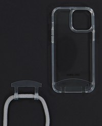 iPhone 14 TRANSPARENT CASE + SILVER STORM CORD