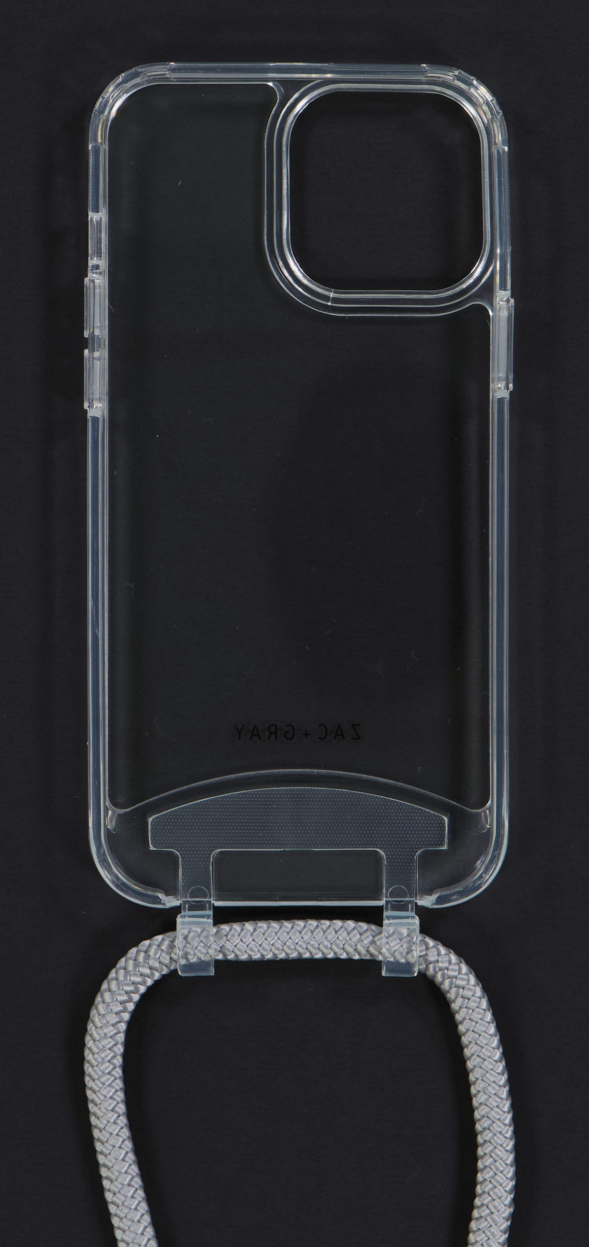 iPhone 14 TRANSPARENT CASE + SILVER STORM CORD