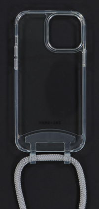 iPhone 14 TRANSPARENT CASE + SILVER STORM CORD