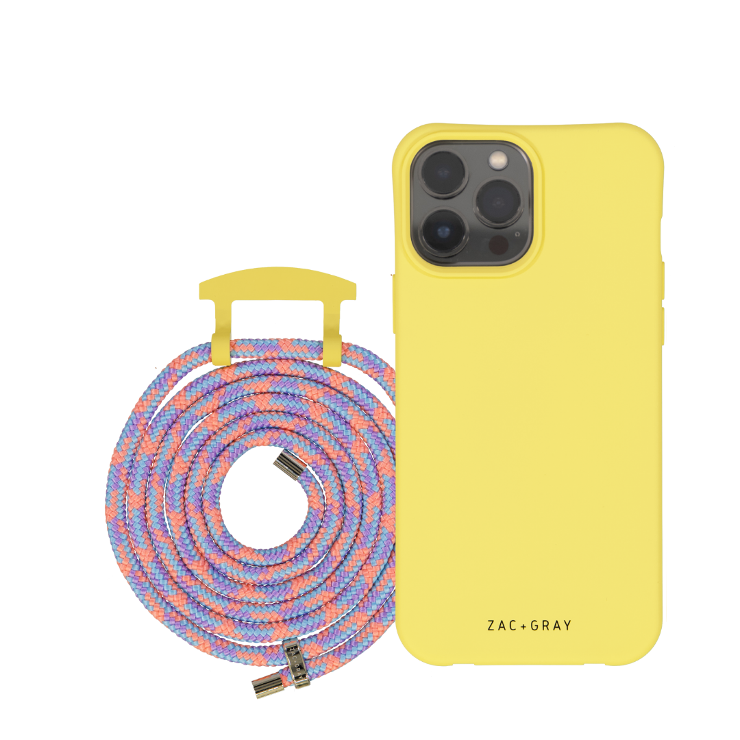 iPhone 12 and iPhone 12 Pro SUNSHINE YELLOW CASE + CORAL REEF CORD